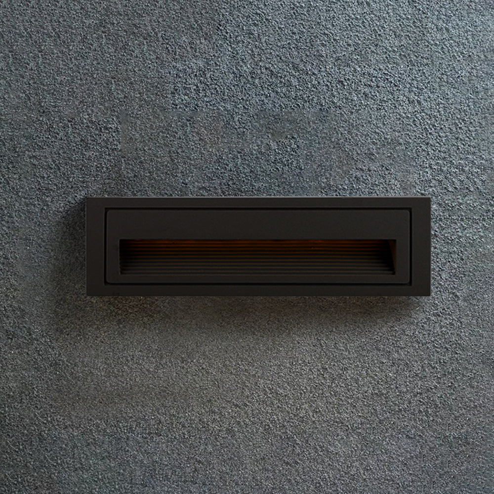 Modern Square Outdoor Deck and Step Light with Glass Shade