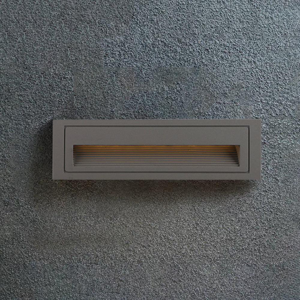 Modern Square Outdoor Deck and Step Light with Glass Shade