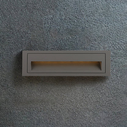 Modern Square Outdoor Deck and Step Light with Glass Shade