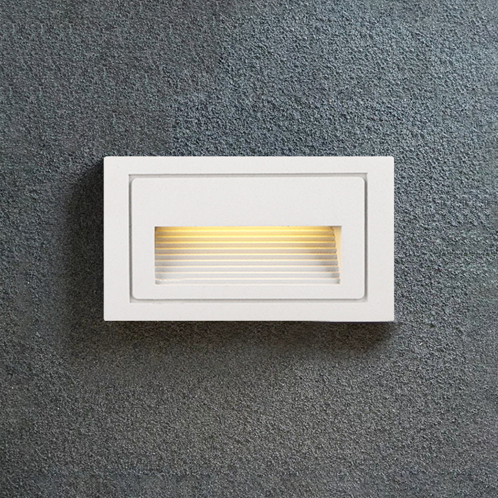Modern Square Outdoor Deck and Step Light with Glass Shade