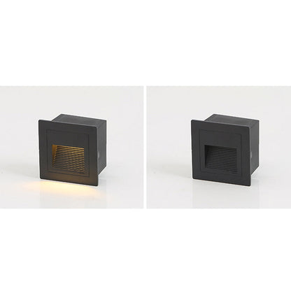 Modern Square Outdoor Deck and Step Light with Glass Shade