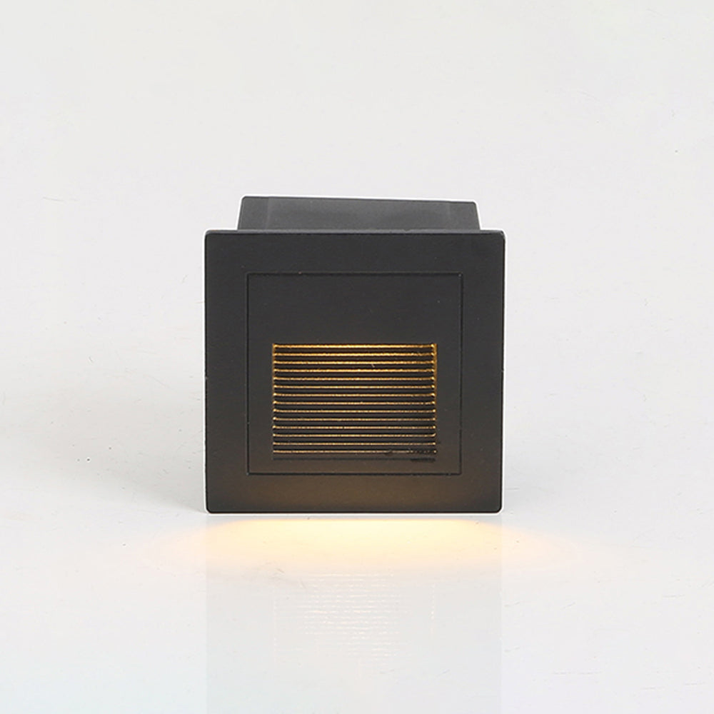 Modern Square Outdoor Deck and Step Light with Glass Shade
