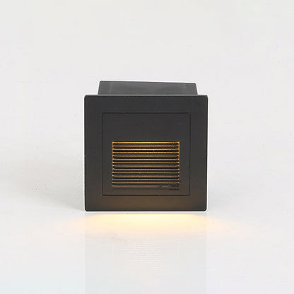 Modern Square Outdoor Deck and Step Light with Glass Shade