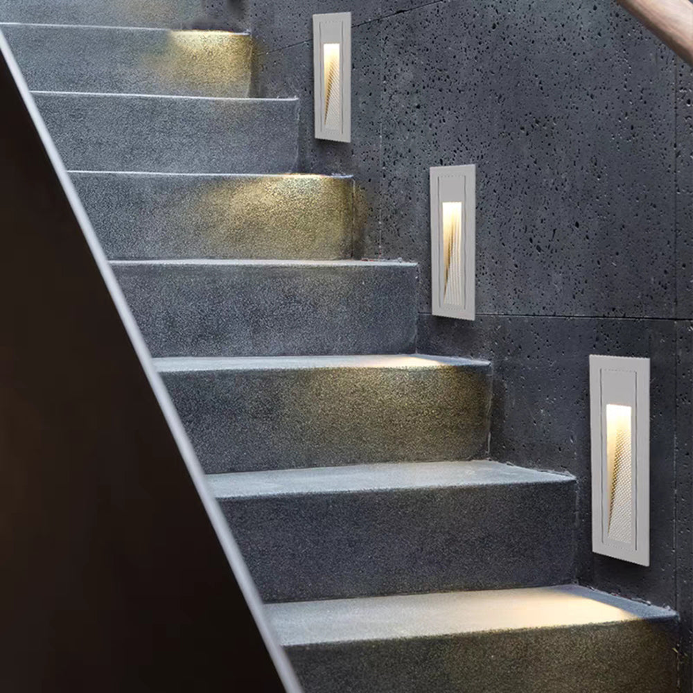 Modern Square Outdoor Deck and Step Light with Glass Shade