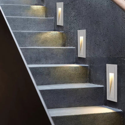 Modern Square Outdoor Deck and Step Light with Glass Shade