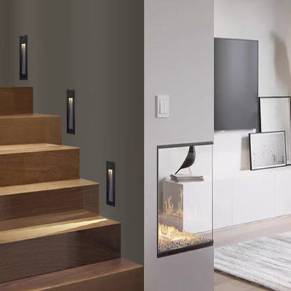 Modern Square Outdoor Deck and Step Light with Glass Shade