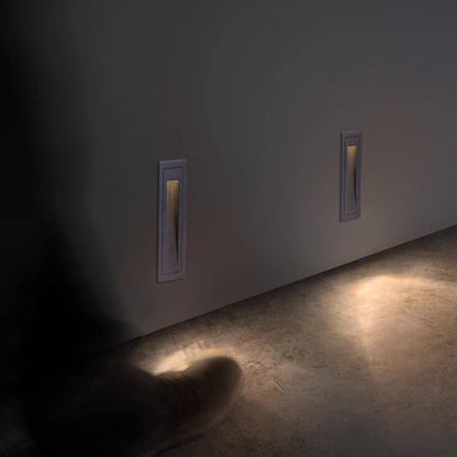 Modern Square Outdoor Deck and Step Light with Glass Shade