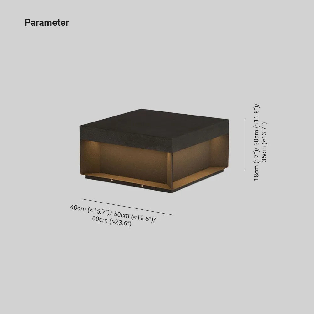 Modern Square Outdoor Post Lamp
