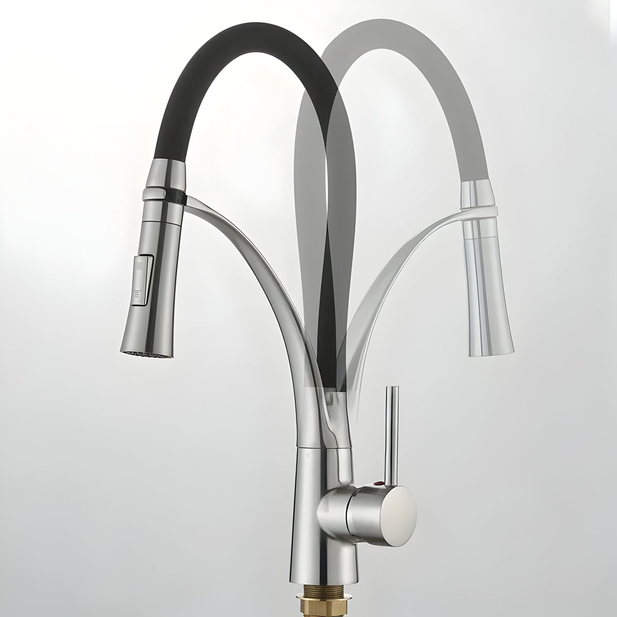 Modern Stainless Steel Kitchen Faucet with 360° Rotatable Pull-Out Spout