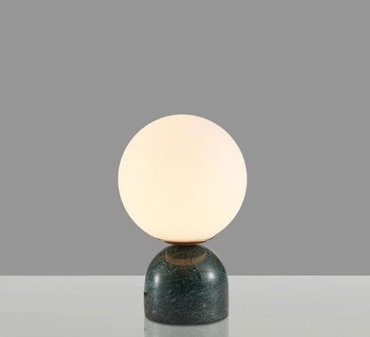 Modern Table Lamp with Marble Base and Globe Glass Shade