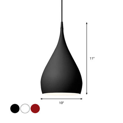 Modern Teardrop Pendant Lamp with Teardrop Shade and E26/E27 Fitting