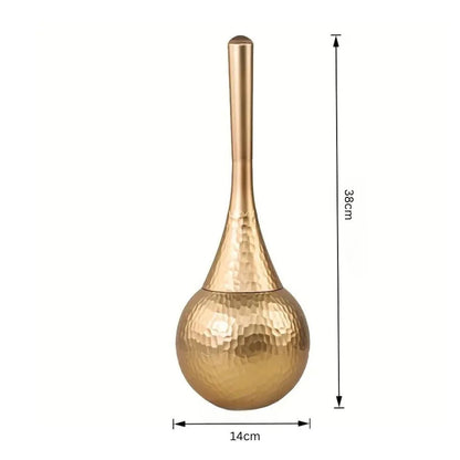 Modern Toilet Brush with Holder and Hammered Finish