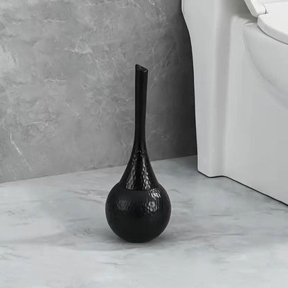 Modern Toilet Brush with Holder and Hammered Finish