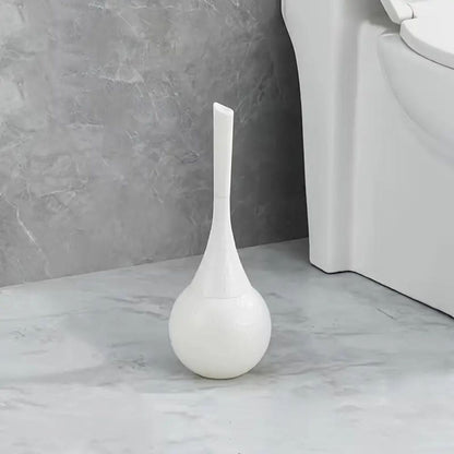 Modern Toilet Brush with Holder and Hammered Finish