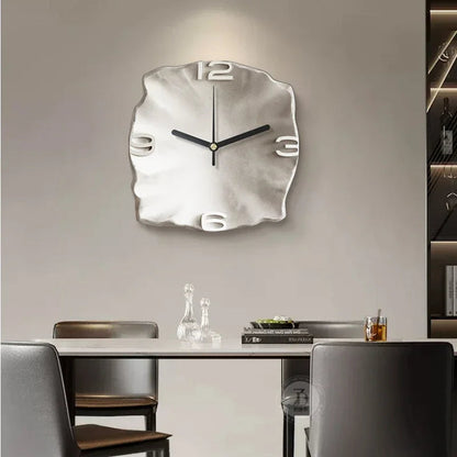 Modern Wall Clock with 3D Stone Texture Design and Silent Quartz Movement