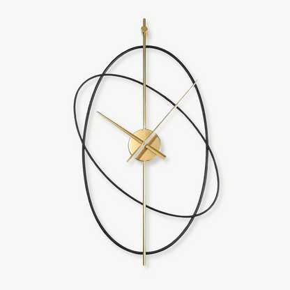 Modern Wall Clock with Overlapping Oval Rings and Silent Quartz Movement