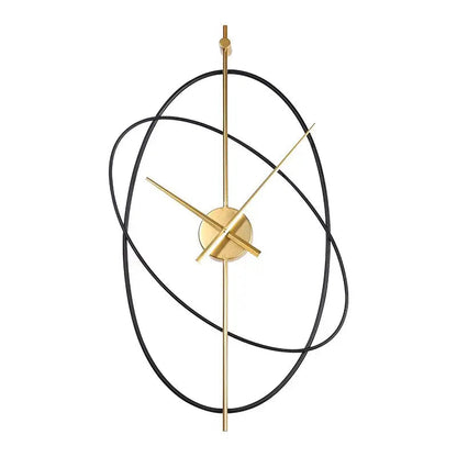 Modern Wall Clock with Overlapping Oval Rings and Silent Quartz Movement