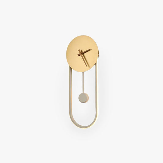 Modern Wall Lamp with Clock and Pendulum, Integrated LED, 8.7" / 22 cm Dial