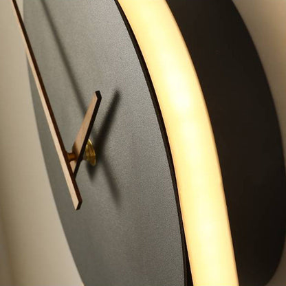 Modern Wall Lamp with Clock and Pendulum, Integrated LED, 8.7" / 22 cm Dial