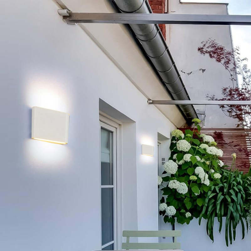 Modern Waterproof Outdoor Wall Lamp with Rectangular Acrylic Shade