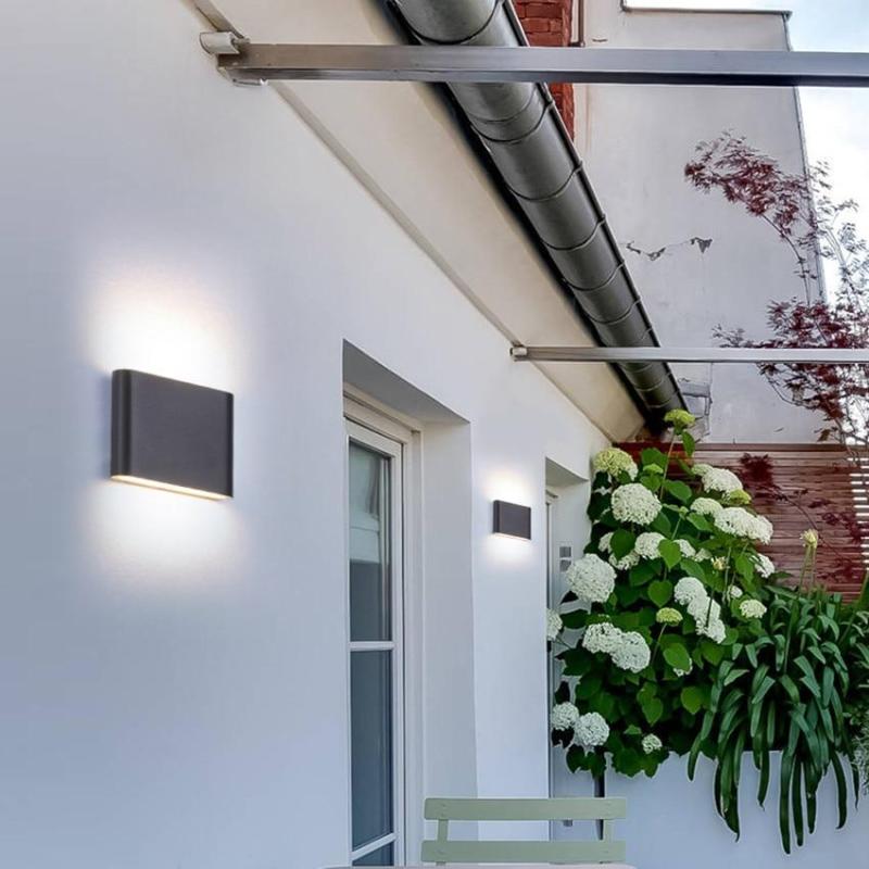 Modern Waterproof Outdoor Wall Lamp with Rectangular Acrylic Shade