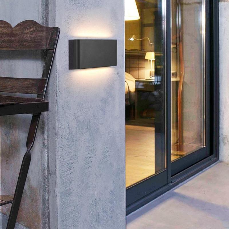 Modern Waterproof Outdoor Wall Lamp with Rectangular Acrylic Shade