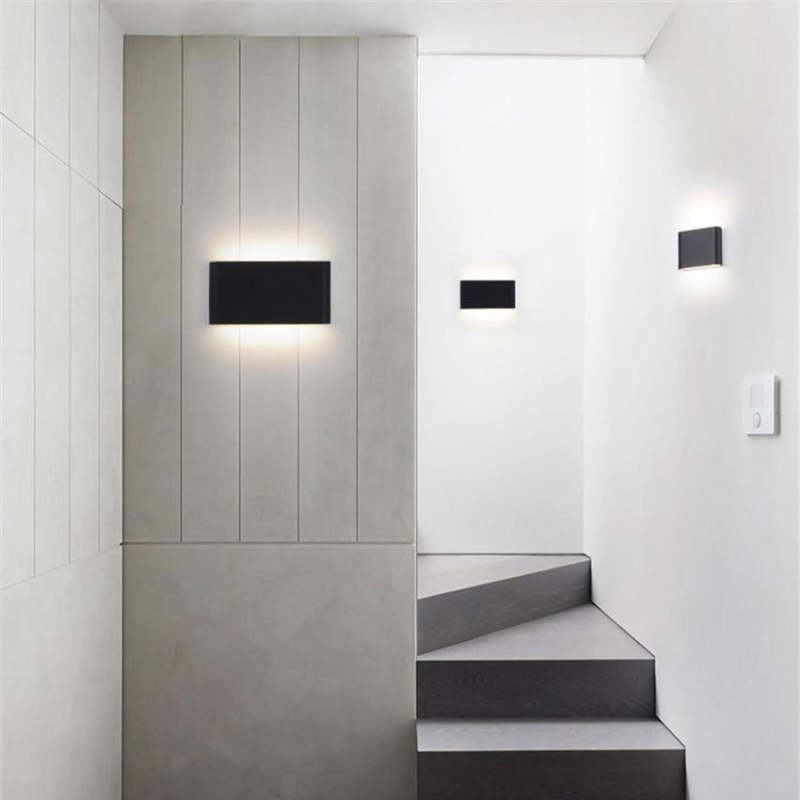 Modern Waterproof Outdoor Wall Lamp with Rectangular Acrylic Shade