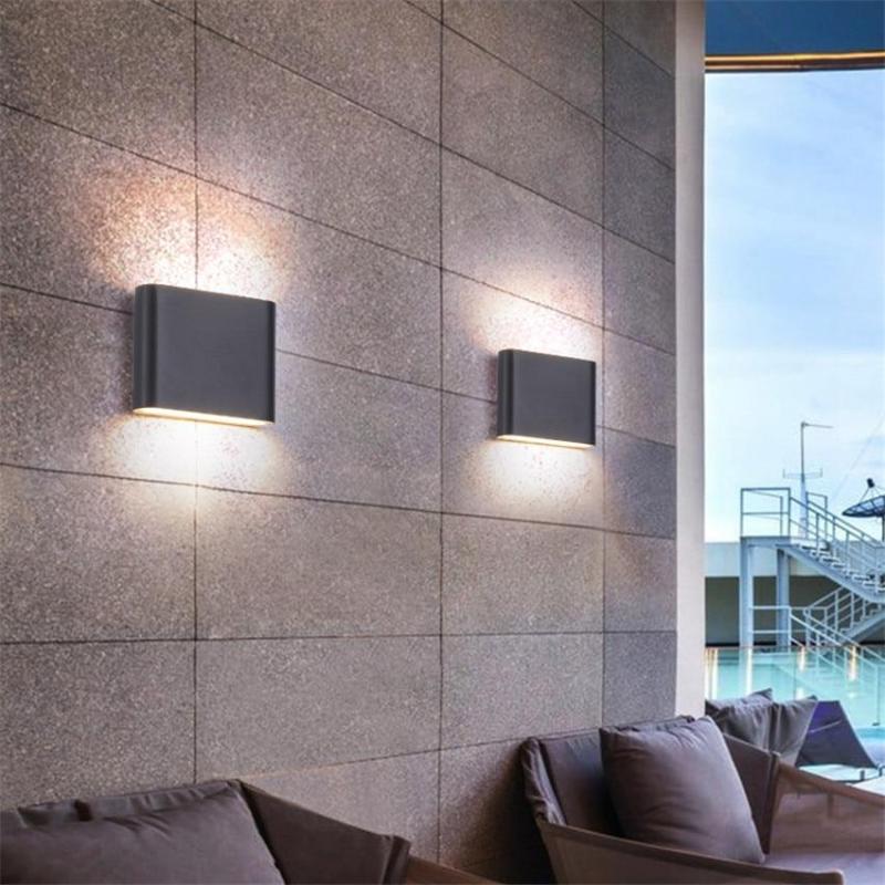 Modern Waterproof Outdoor Wall Lamp with Rectangular Acrylic Shade