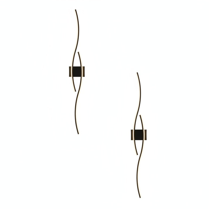 Modern Wave LED Wall Lamp with Curved Design and Integrated LED
