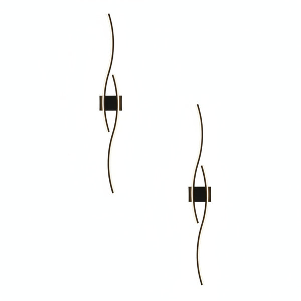 Modern Wave LED Wall Lamp with Curved Design and Integrated LED