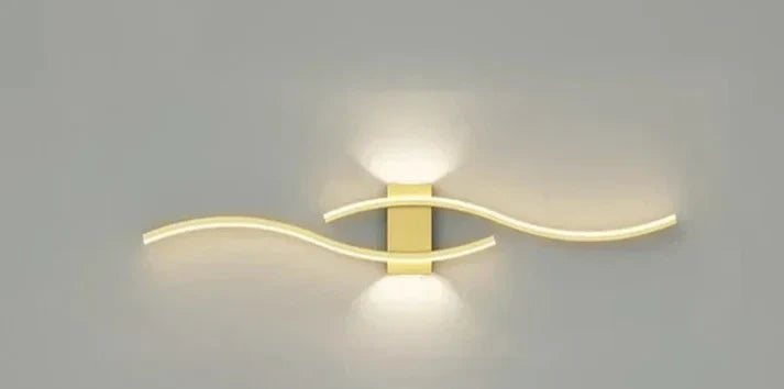 Modern Wave LED Wall Lamp with Curved Design and Integrated LED
