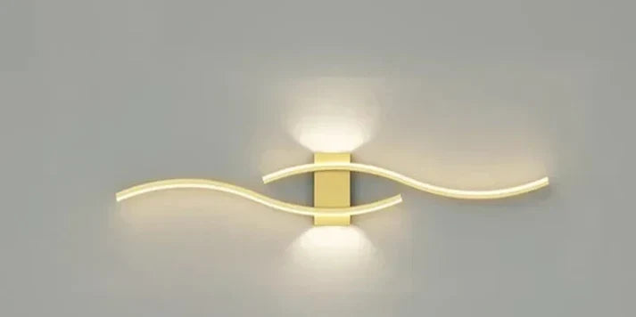 Modern Wave LED Wall Lamp with Curved Design and Integrated LED