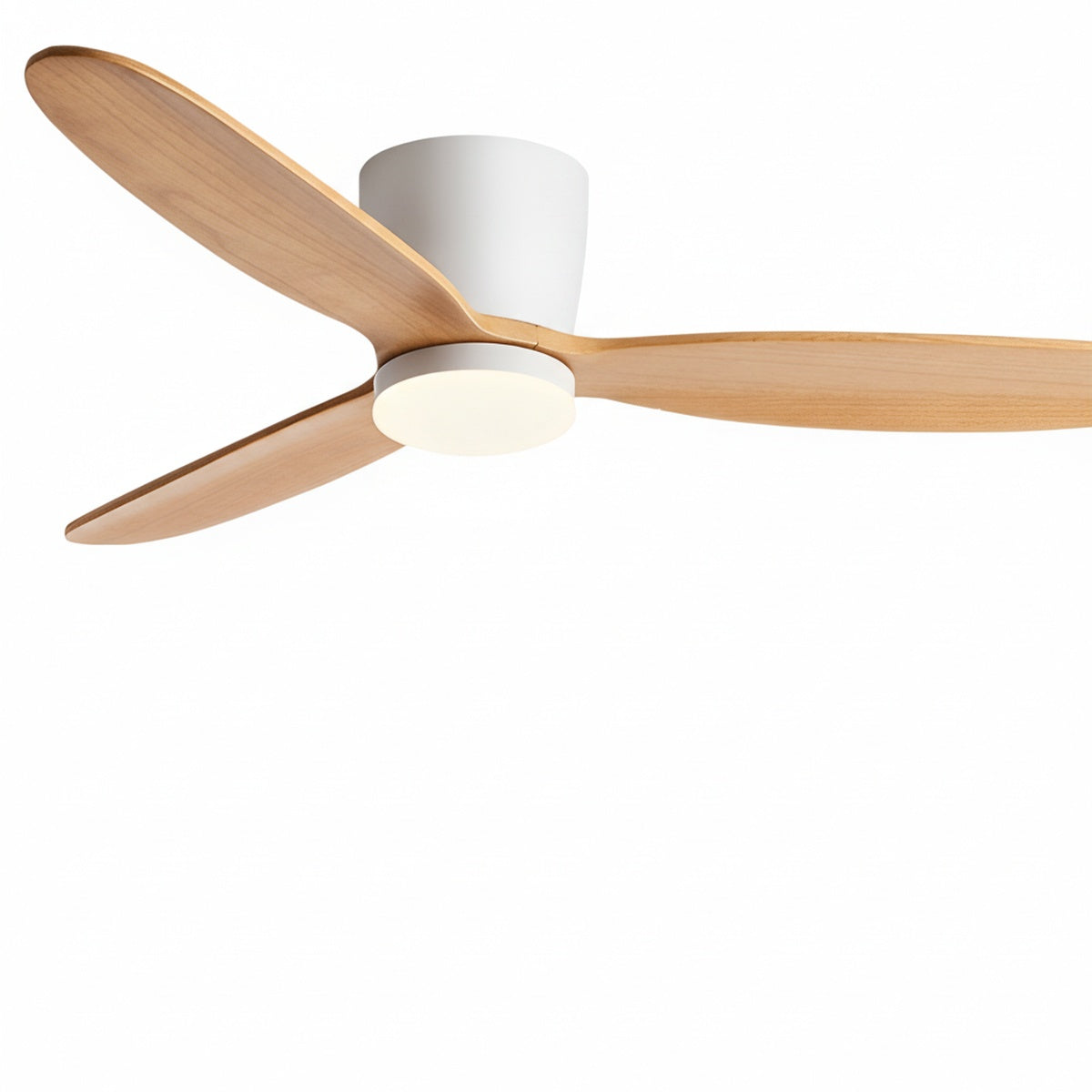 Modern Wood Grain Ceiling Fan with LED Light and 6-Speed Inverter Motor