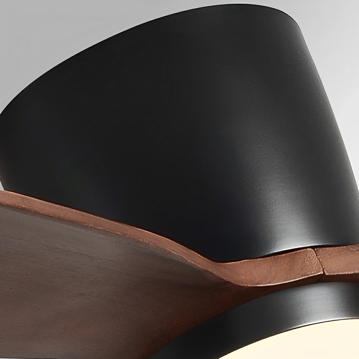 Modern Wood Grain Ceiling Fan with LED Light and 6-Speed Inverter Motor