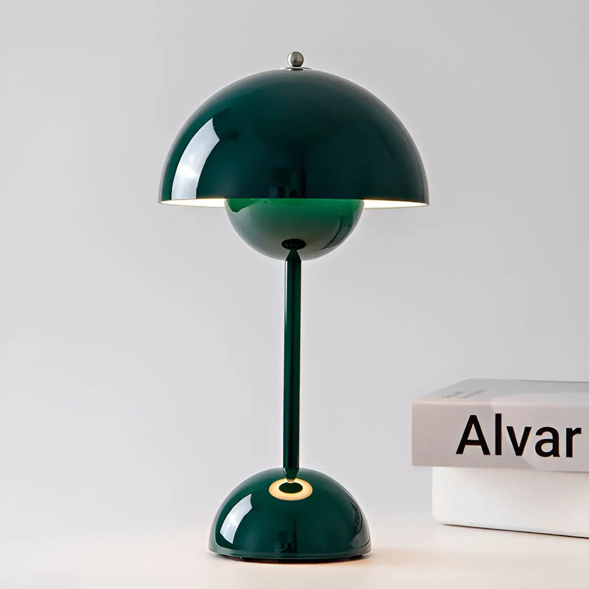 Mushroom Table Lamp Retro with Dome Shade and Rounded Base