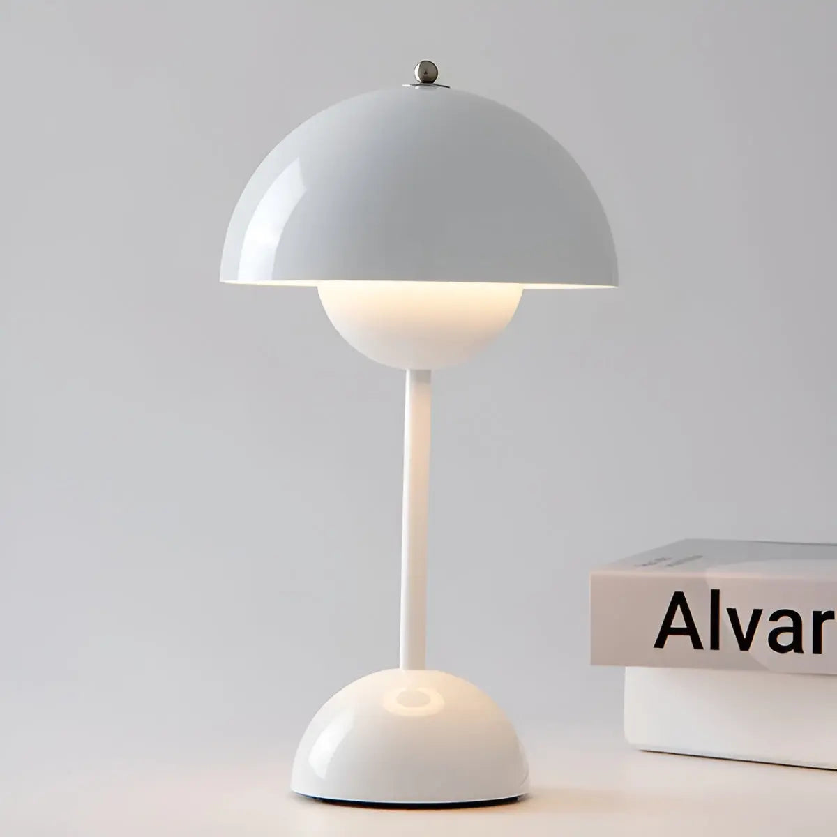 Mushroom Table Lamp Retro with Dome Shade and Rounded Base