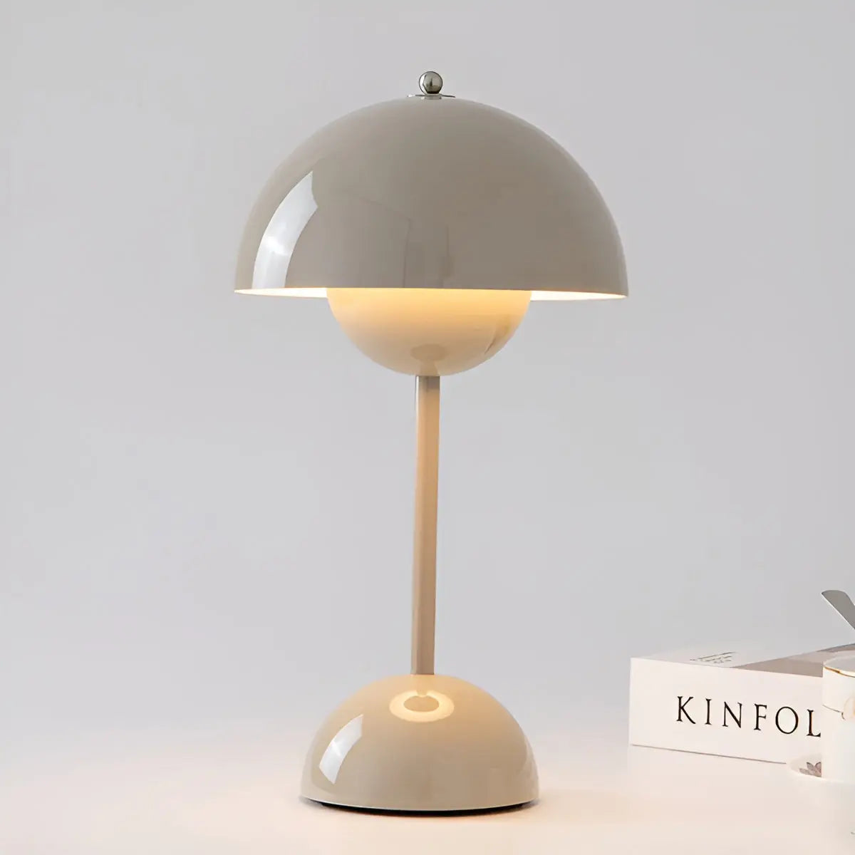 Mushroom Table Lamp Retro with Dome Shade and Rounded Base