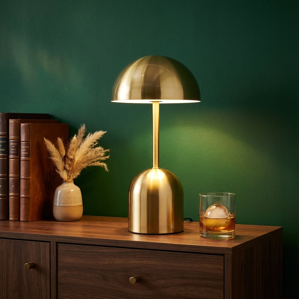 Mushroom Table Lamp Retro with Touch Dimmer and Rechargeable LED