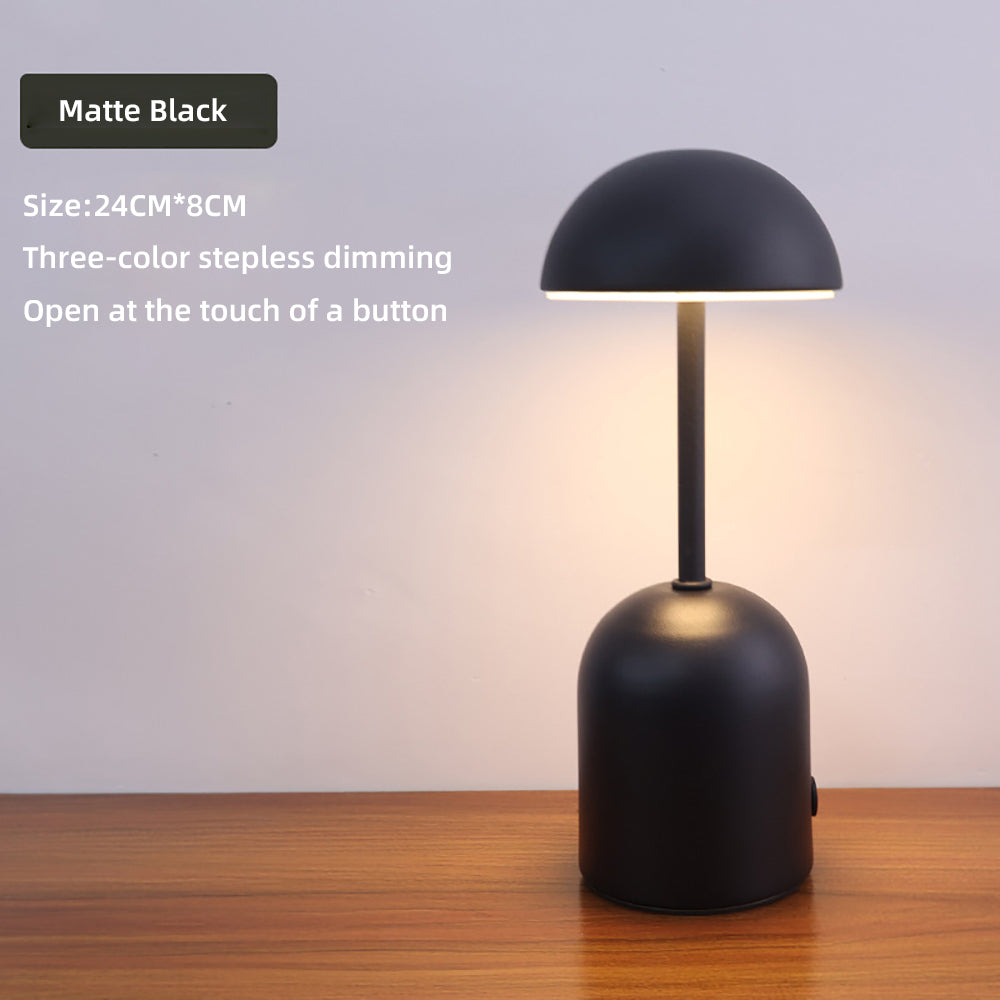 Mushroom Table Lamp Retro with Touch Dimmer and Rechargeable LED