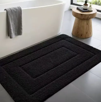 Non-Slip Microfibre Bath Mat with Recessed Border
