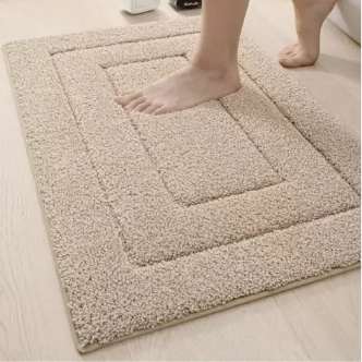 Non-Slip Microfibre Bath Mat with Recessed Border