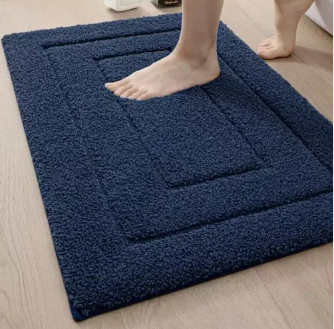 Non-Slip Microfibre Bath Mat with Recessed Border