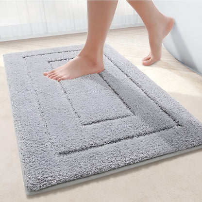 Non-Slip Microfibre Bath Mat with Recessed Border