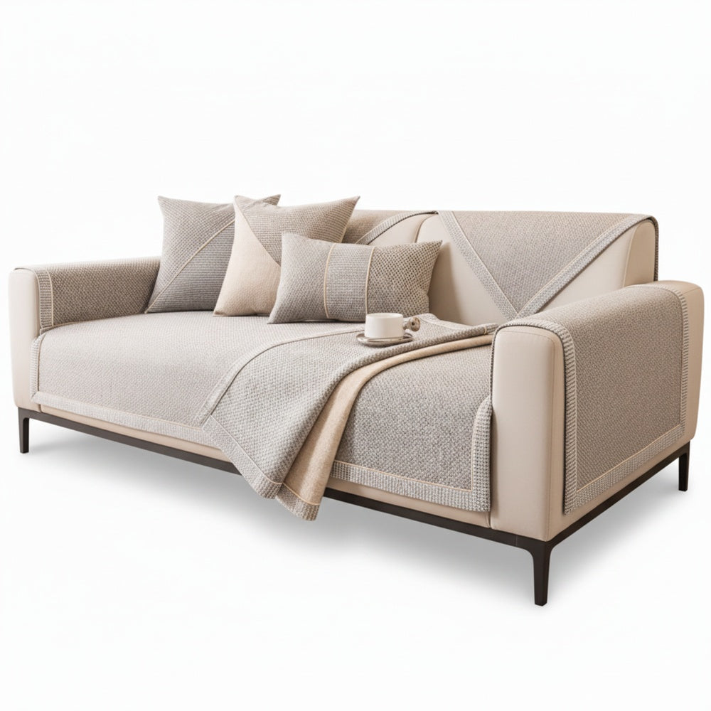 Non-Slip Quilted Sofa Cover for Sofas and Armchairs with Anti-Slip Backing