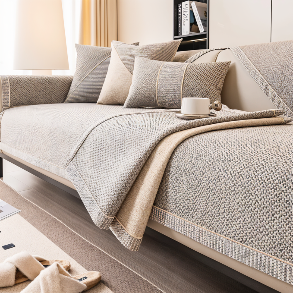 Non-Slip Quilted Sofa Cover for Sofas and Armchairs with Anti-Slip Backing