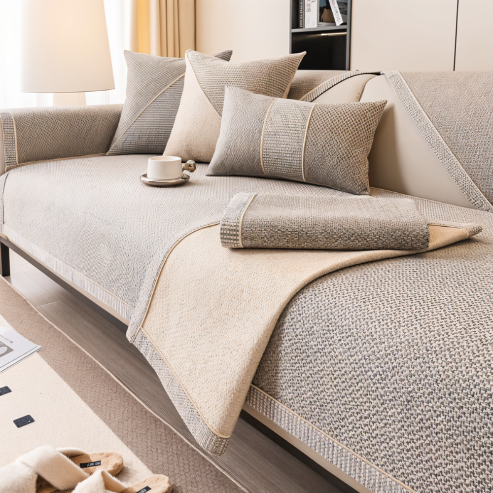 Non-Slip Quilted Sofa Cover for Sofas and Armchairs with Anti-Slip Backing