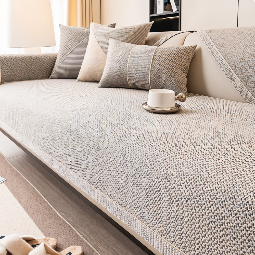 Non-Slip Quilted Sofa Cover for Sofas and Armchairs with Anti-Slip Backing