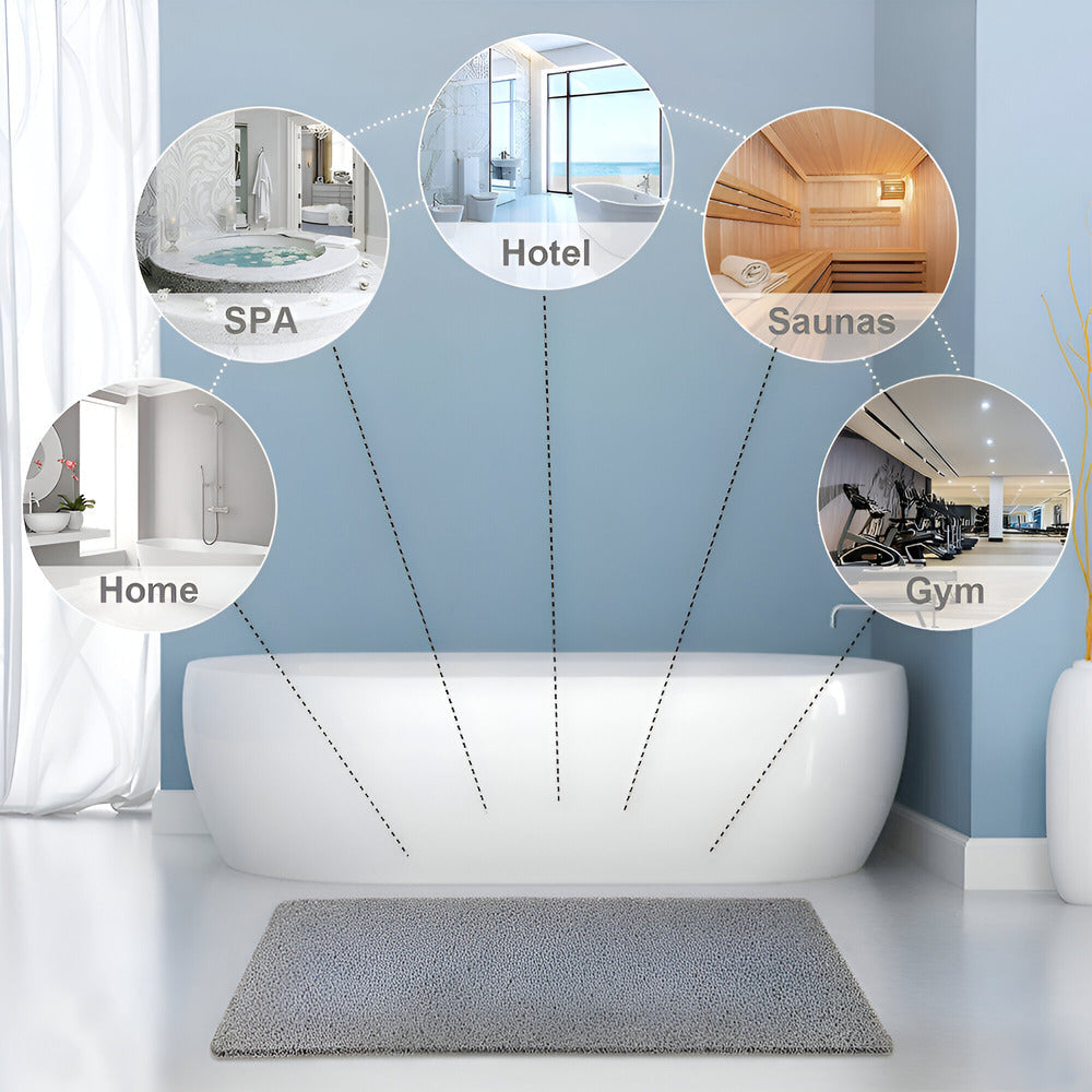 Non-Slip Shower Mat with Anti-Slip Base and Quick-Drain Design