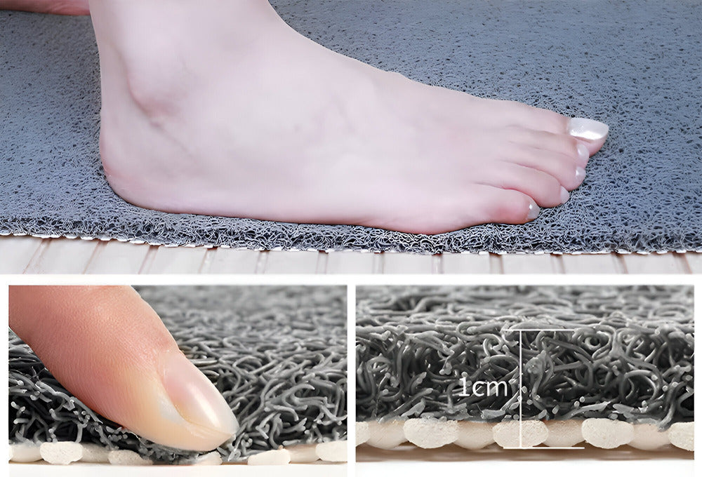 Non-Slip Shower Mat with Anti-Slip Base and Quick-Drain Design