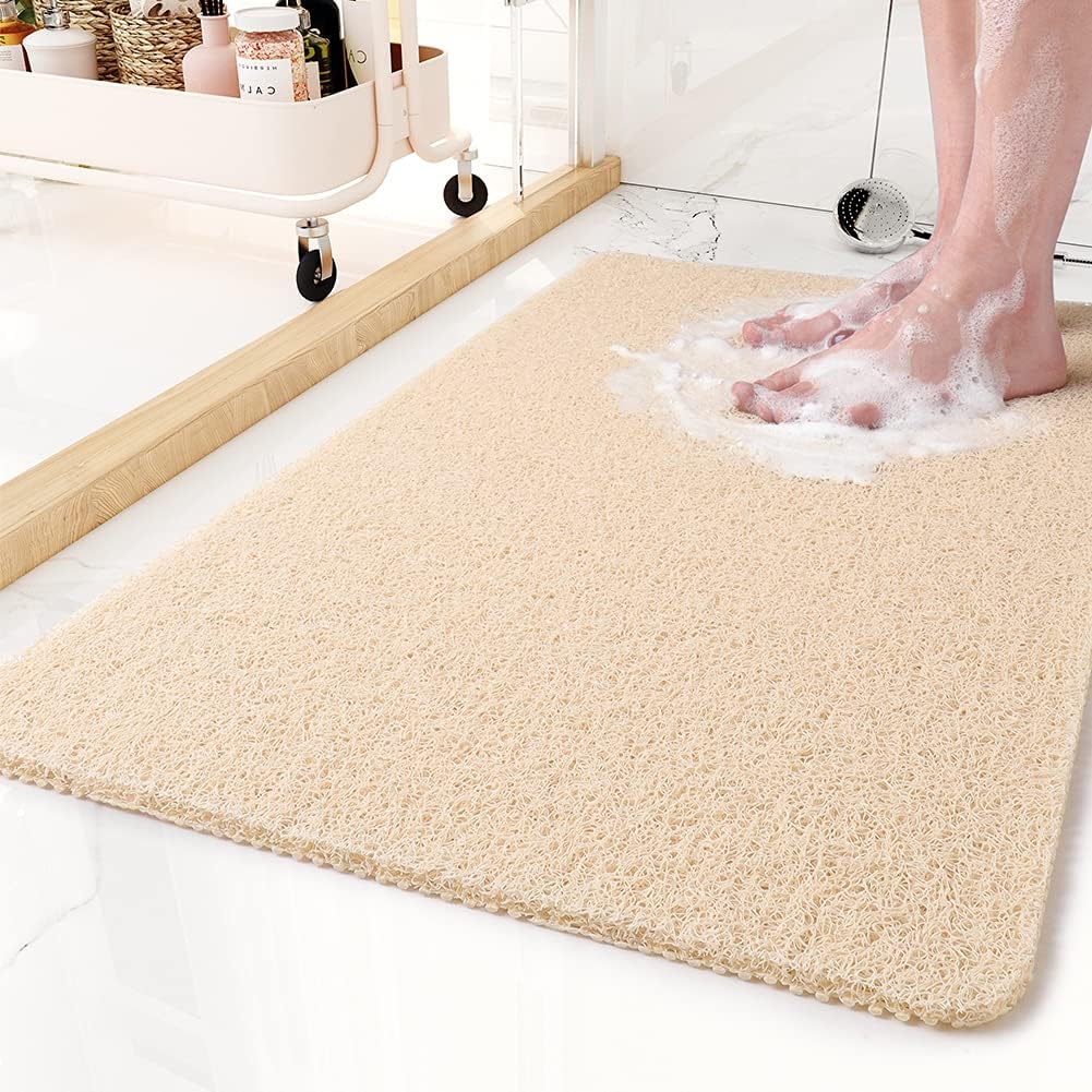 Non-Slip Shower Mat with Drainage Holes and Anti-Slip Bottom for Wet Surfaces